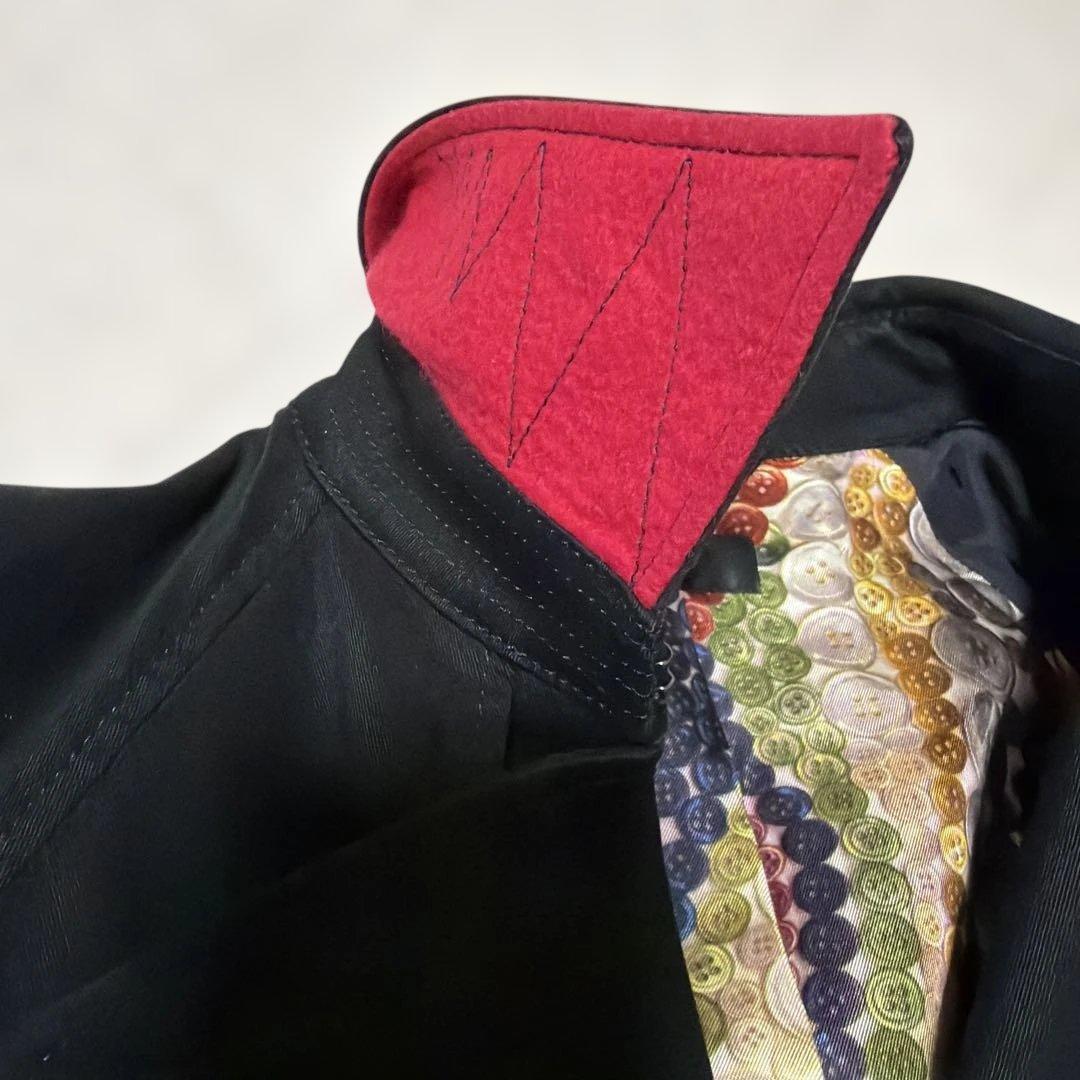 ポールスミス ブラック トレンチコート レッド襟