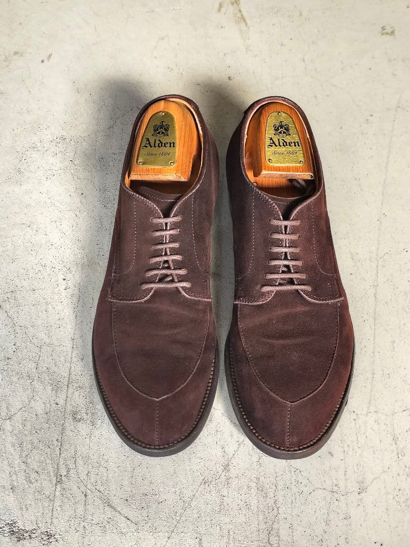 週末セール オールデン Alden 7h スエード Vチップ ブラウン - メルカリ