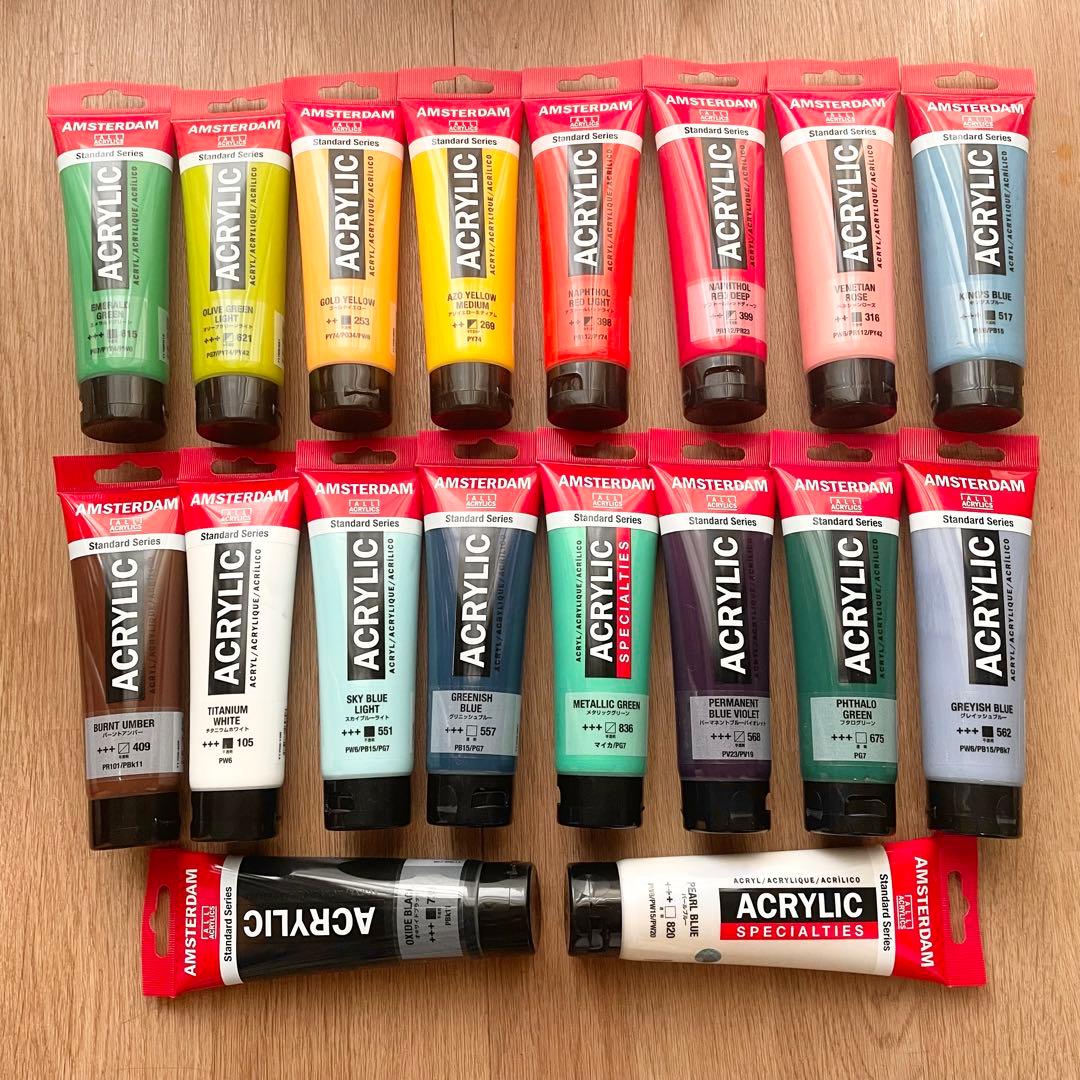 新品未使用 アムステルダム アクリリック② 120ml アムステルダム アクリリックカラー 120mL ターコイズブルー T1709-522