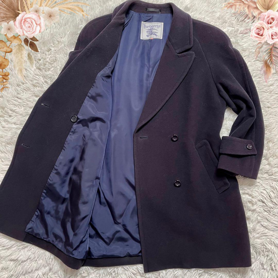 【美品】Burberry バーバリー ダブルブレスト ダブルコート カシミヤ混 BURBERRY（バーバリー） メルトンウール ダブルブレスト ピーコート