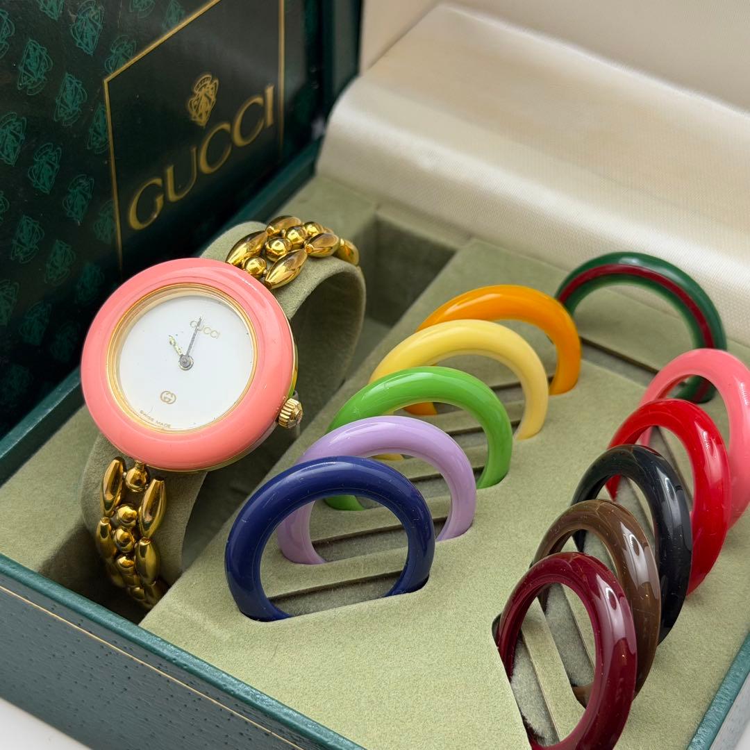 高騰中　動作未確認　グッチ　チェンジベゼル　11.12 箱説保　ベゼル11個付 GUCCI チェンジベゼル 11/12.2L – 本橋時計店