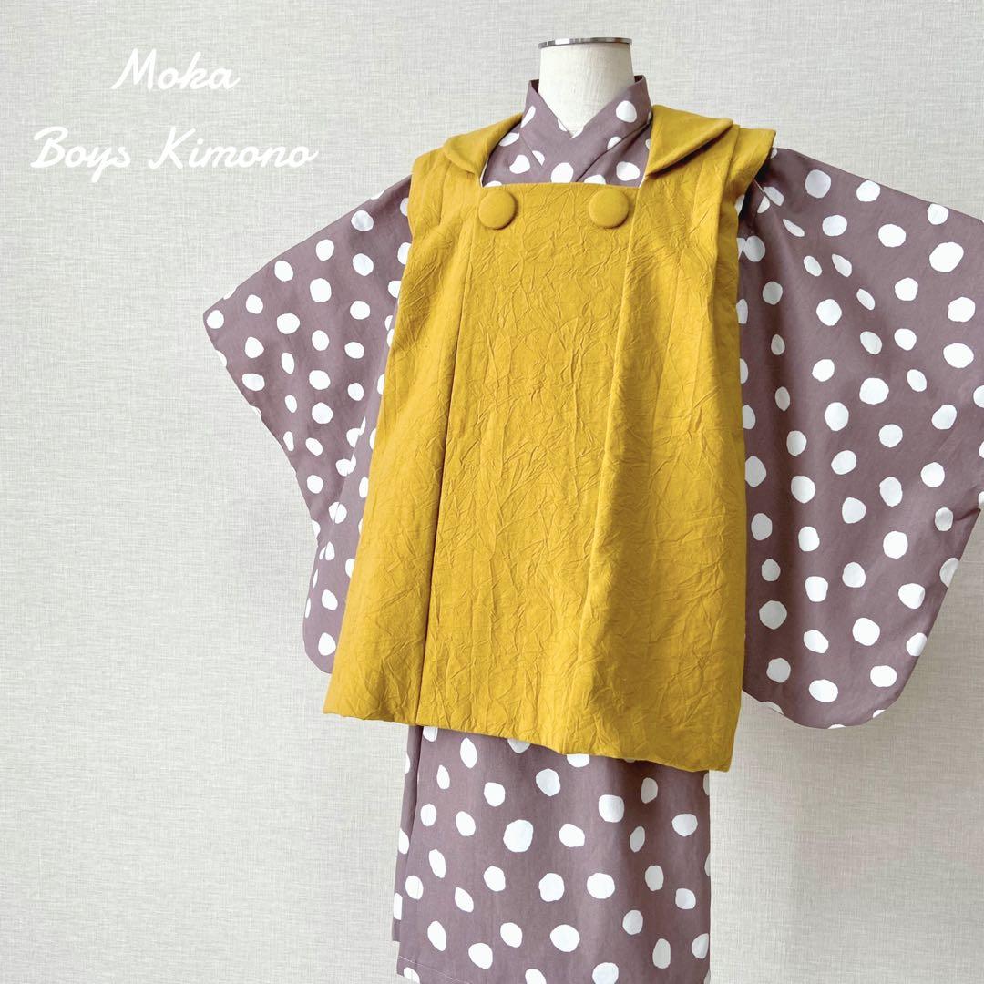 《再販》七五三 3歳 着物＆被布コート セット ふぞろいドット ハンドメイド