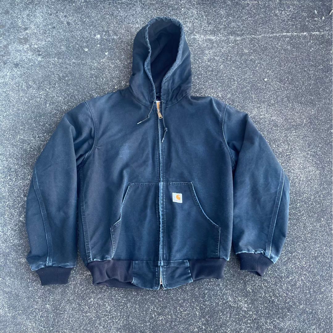 Carhartt フード付きブラックジャケット Sサイズ Carhartt/カーハート Quilting -Lined Duck Active Jacket