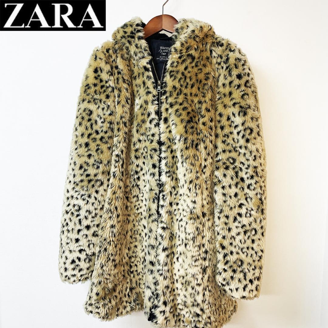 ZARA ザラ ヒョウ柄 レオパード フェイクファーコート - メルカリ