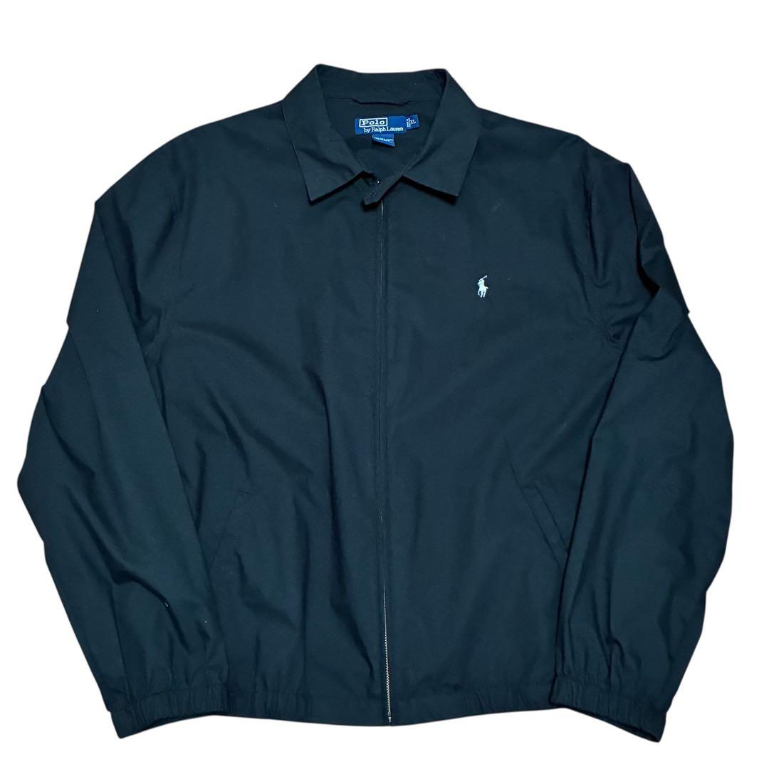 デッド 90s Polo by Ralph Lauren スイングトップ 黒 古着 90s Polo Ralph Lauren ワンポイント パデット コットン