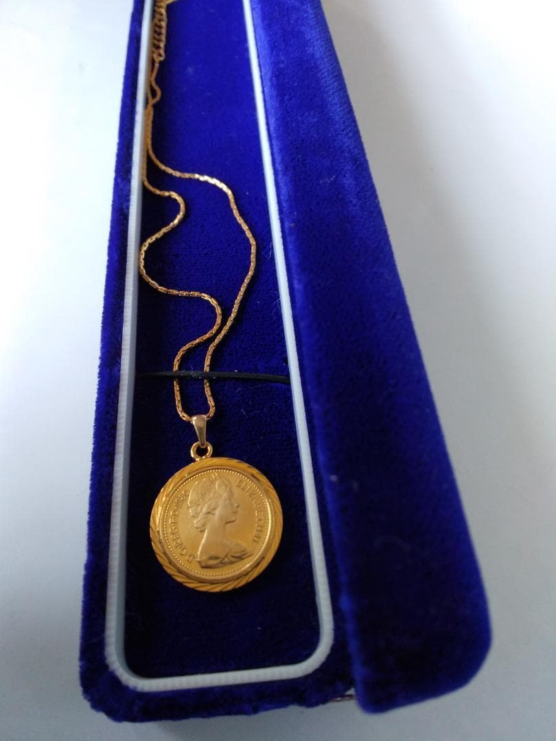 エリザベス2世 ペンダントトップ ネックレス コイン 1980年 美品
