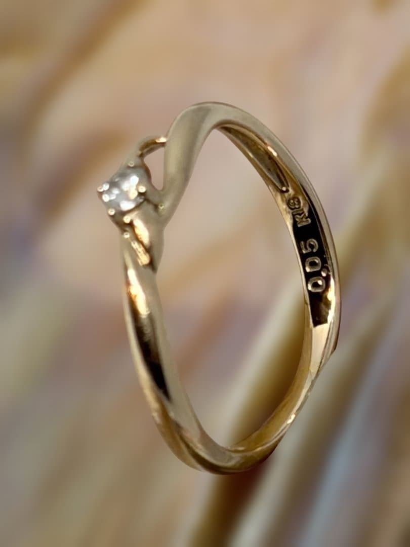 クレージュK18YG 1Pダイヤ0.05ct デザインリング 9号 中古 - メルカリ
