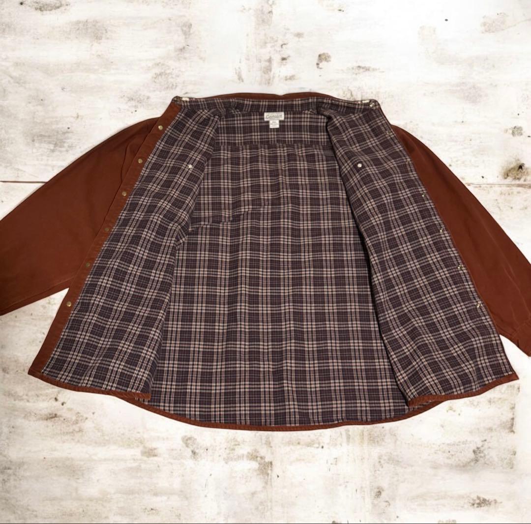 希少】カーハート ダックシャツ ジャケット バーガンディ 4XL [特大