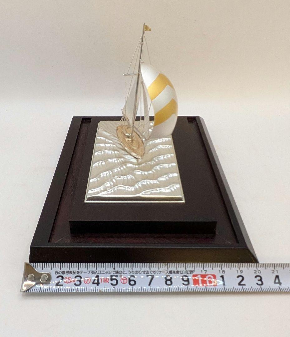 ヨット模型 銀製 ガラスケース付き 武比古作 - メルカリ