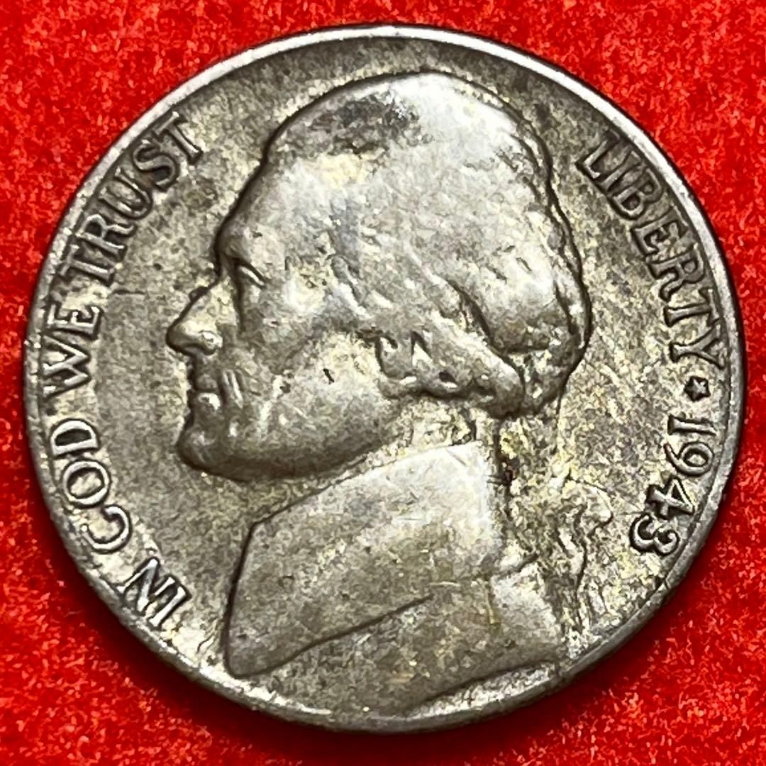 ウォータイム・ニッケル 銀貨 アメリカ ジェファーソン 5セント 銀350
