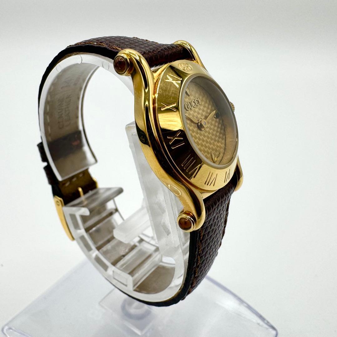 稼働/新品電池 グッチ 腕時計 6500L ヴィンテージ 純正ベルト クォーツ