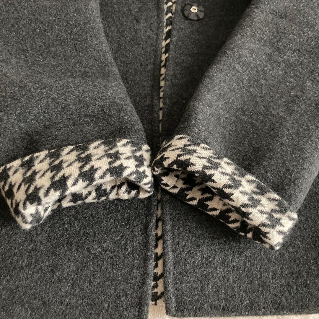 美品EL MIDAS カシミヤコート チェスター カシミヤ100% 比翼 グレー