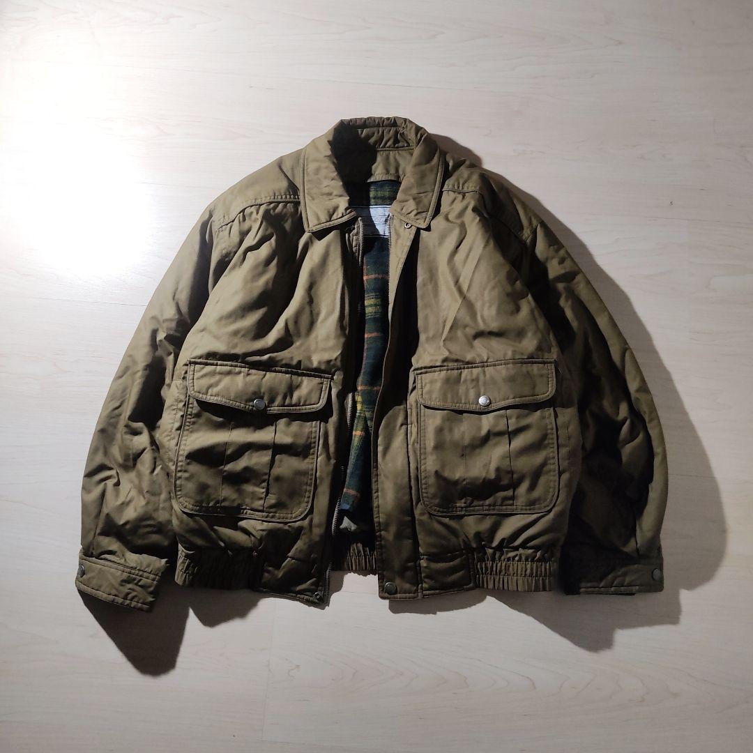 希少レア】90s ボンバー 短丈 中綿 フライト ジャケット カーキ