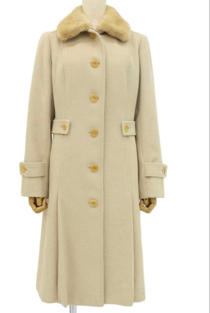 バーバリー アンゴラ混ウールコート 40 極美品！！