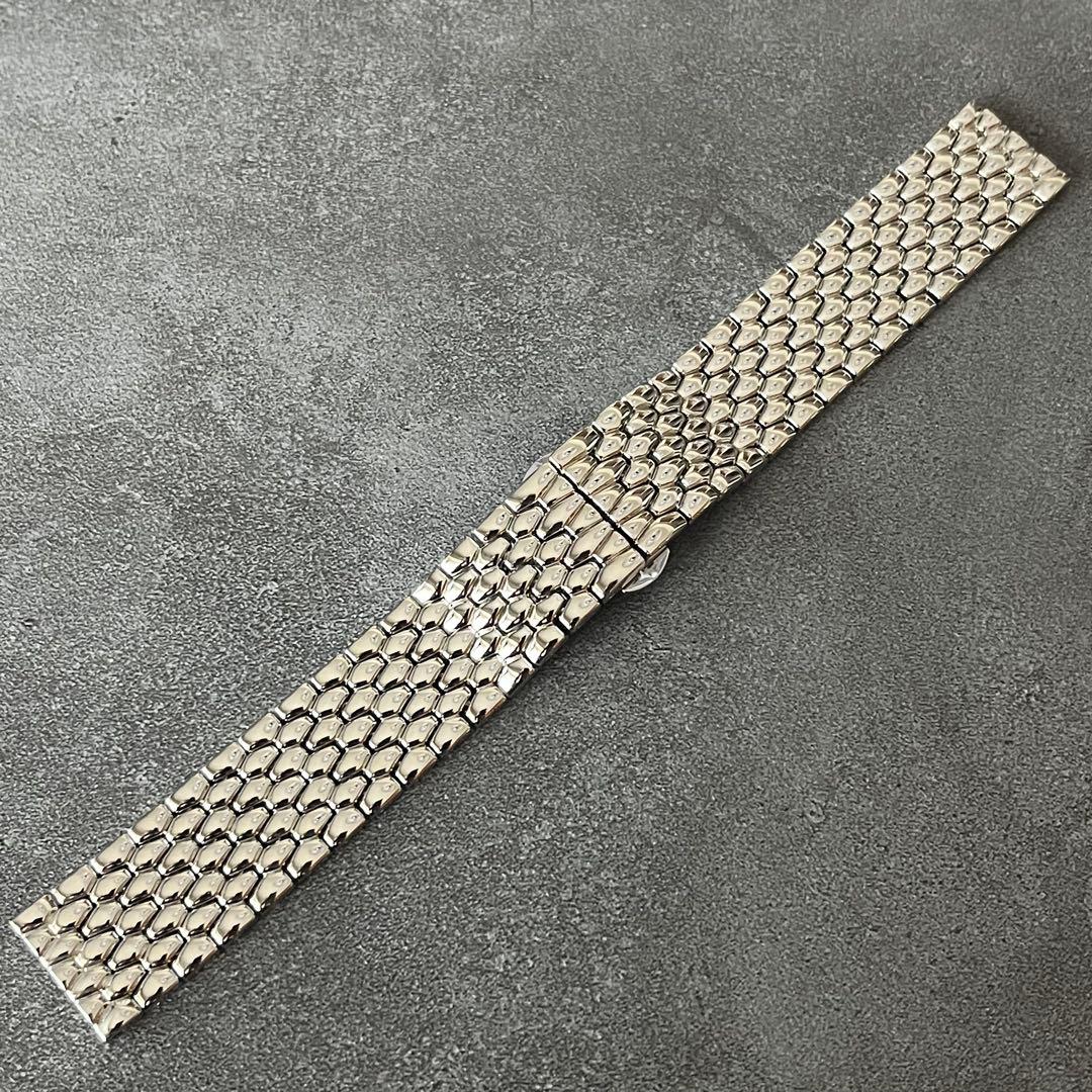 ライスブレス風 蛇腹 20mmバタフライバックル 腕時計ブレスレット