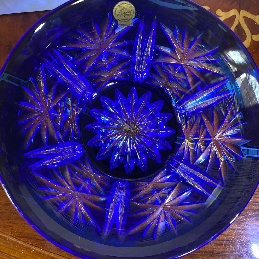 クリスタルダルク クリスタル カメイ 切子 小鉢 ブルー 藍色 5個