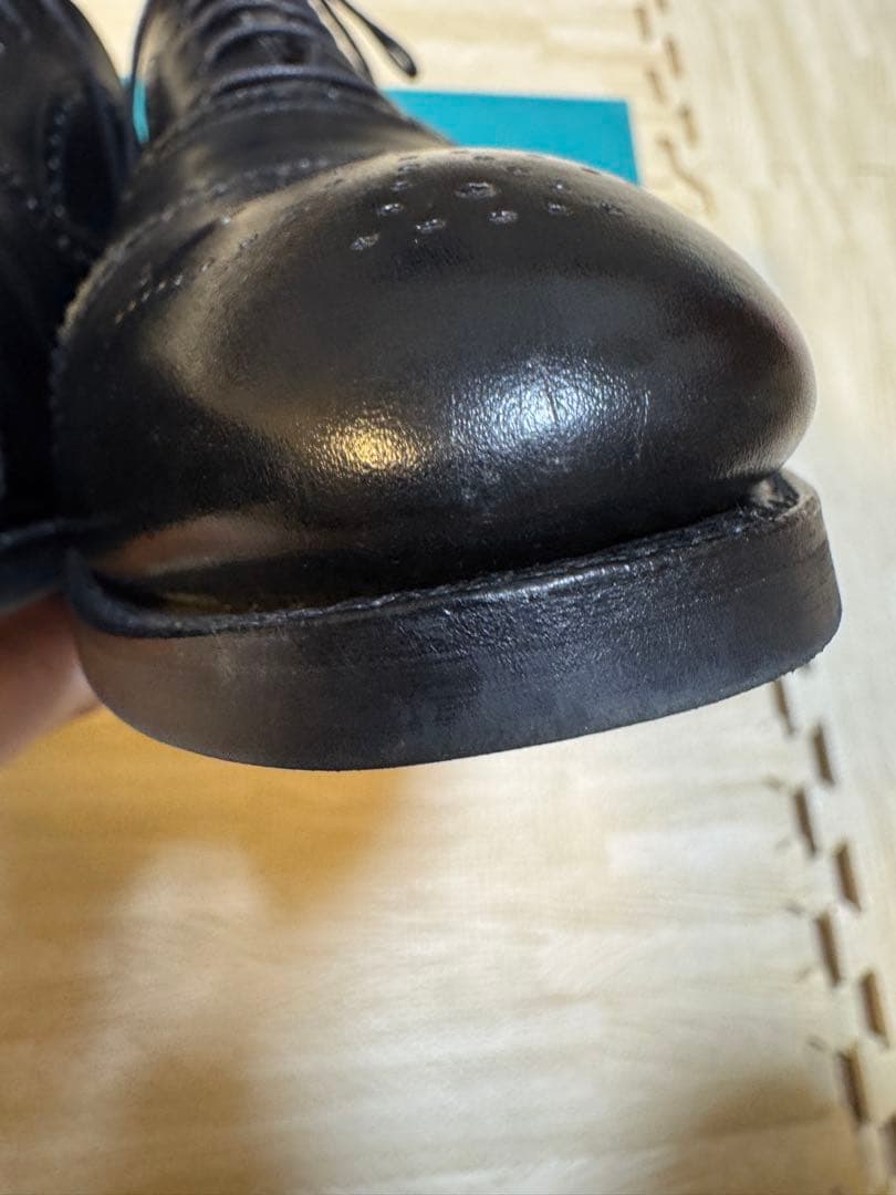 カルミナ CARMINA セミブローグ 黒 内羽根 8.5インチ（27.0cm）