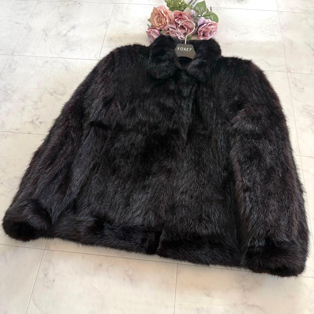 グラマミンク リアルファー コート クロップド 毛皮 ￼ゆったり なめし