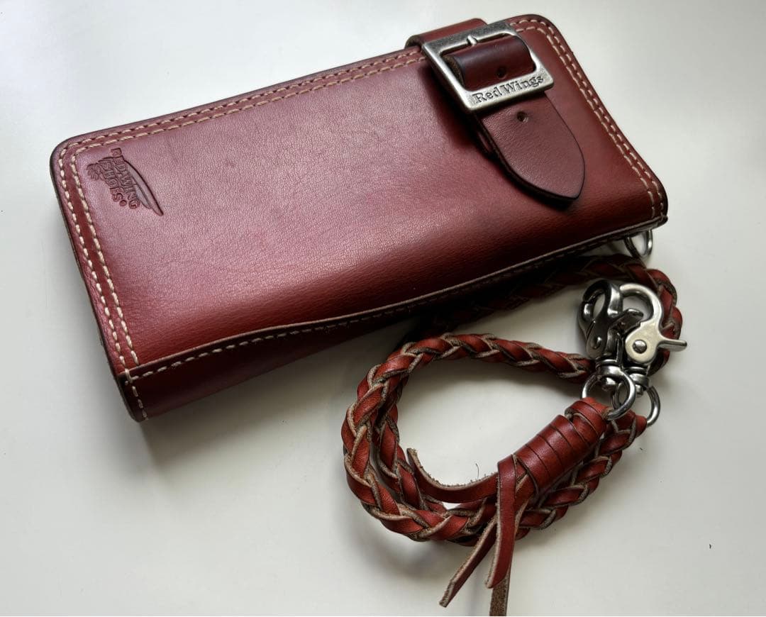 RED WING/レザー/長財布/ロング/バイカー/ウォレットロープ/赤茶/美品