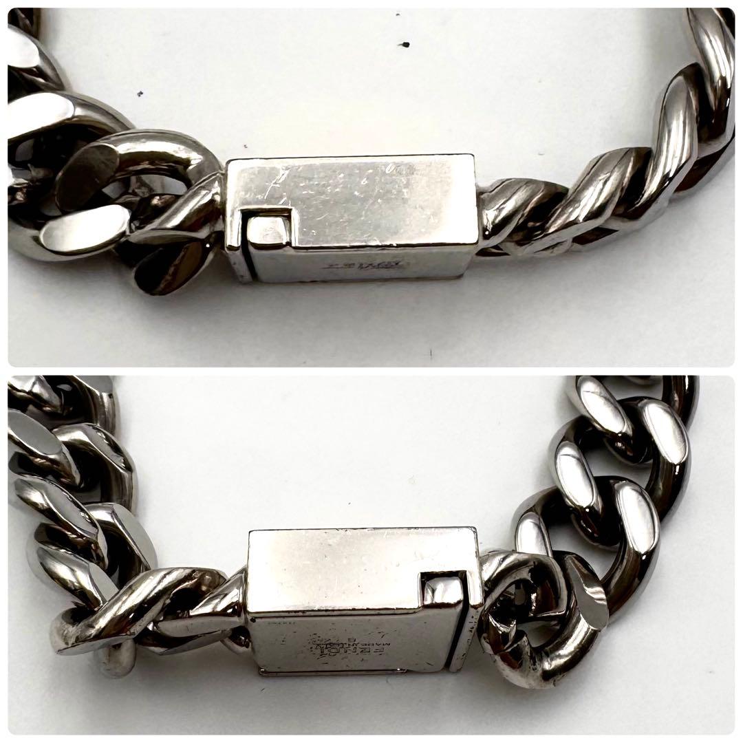 美品✨ フェンディ FFロゴ 喜平 チェーンブレスレット パラジウム