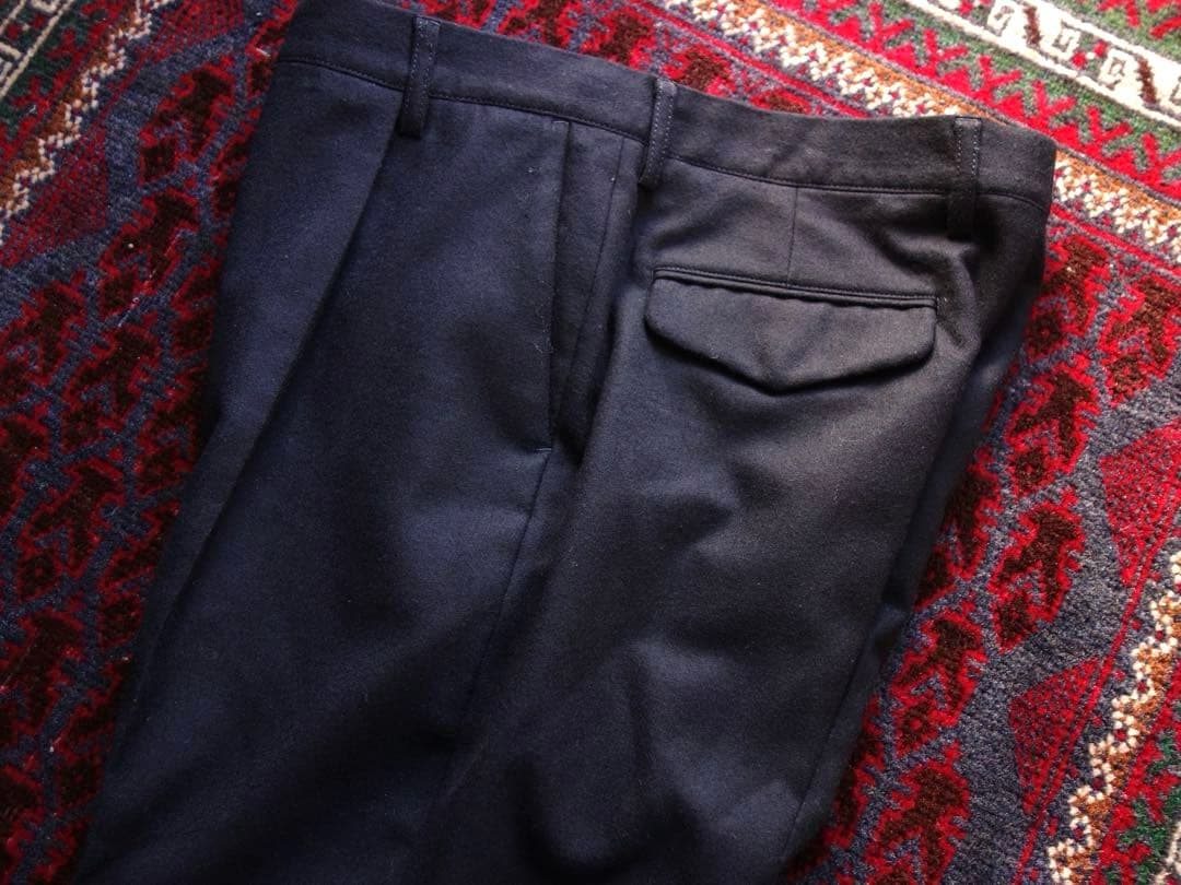 2024年購入品 TOMORROWLAND ウールフランネル スラックス ネイビー50 L