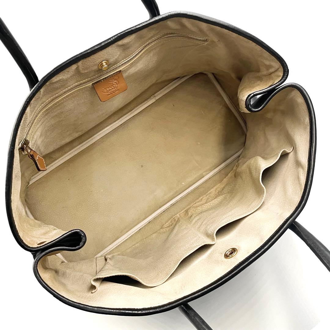 《超美品》Cisei シセイ 941 肩掛け トートバッグ レザー ブラック 黒