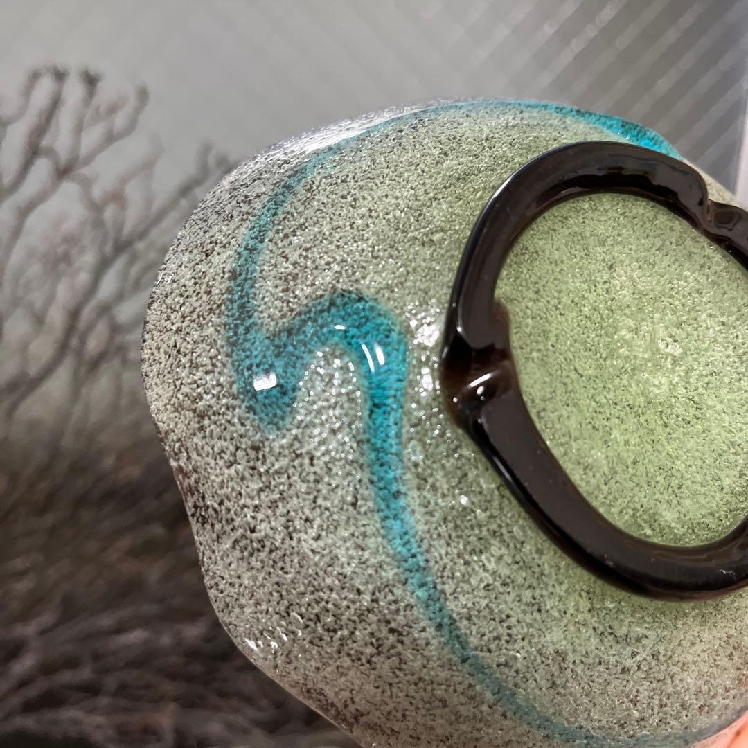 骨董 琉球ガラス 工芸ガラス 現代の名工 稲嶺盛吉 3色泡ガラス 小鉢