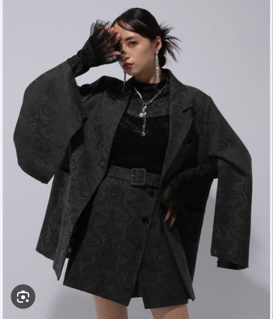 HARE ジャガード ソデアキ ビックテーラードジャケット セットアップ