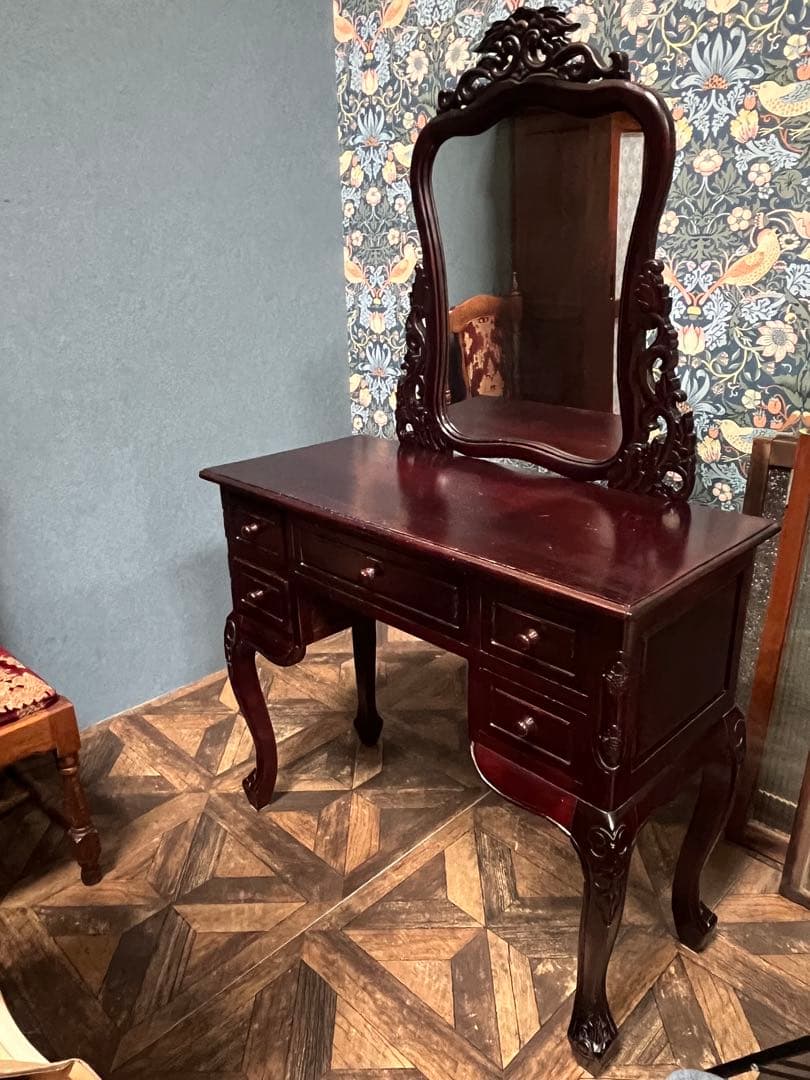 waku＊ドレッサー 鏡 ミラー 化粧台 鏡台 アンティークビンテージ 楽天市場】期間限定クーポン配布中 化粧台 ドレッサー アンティーク風