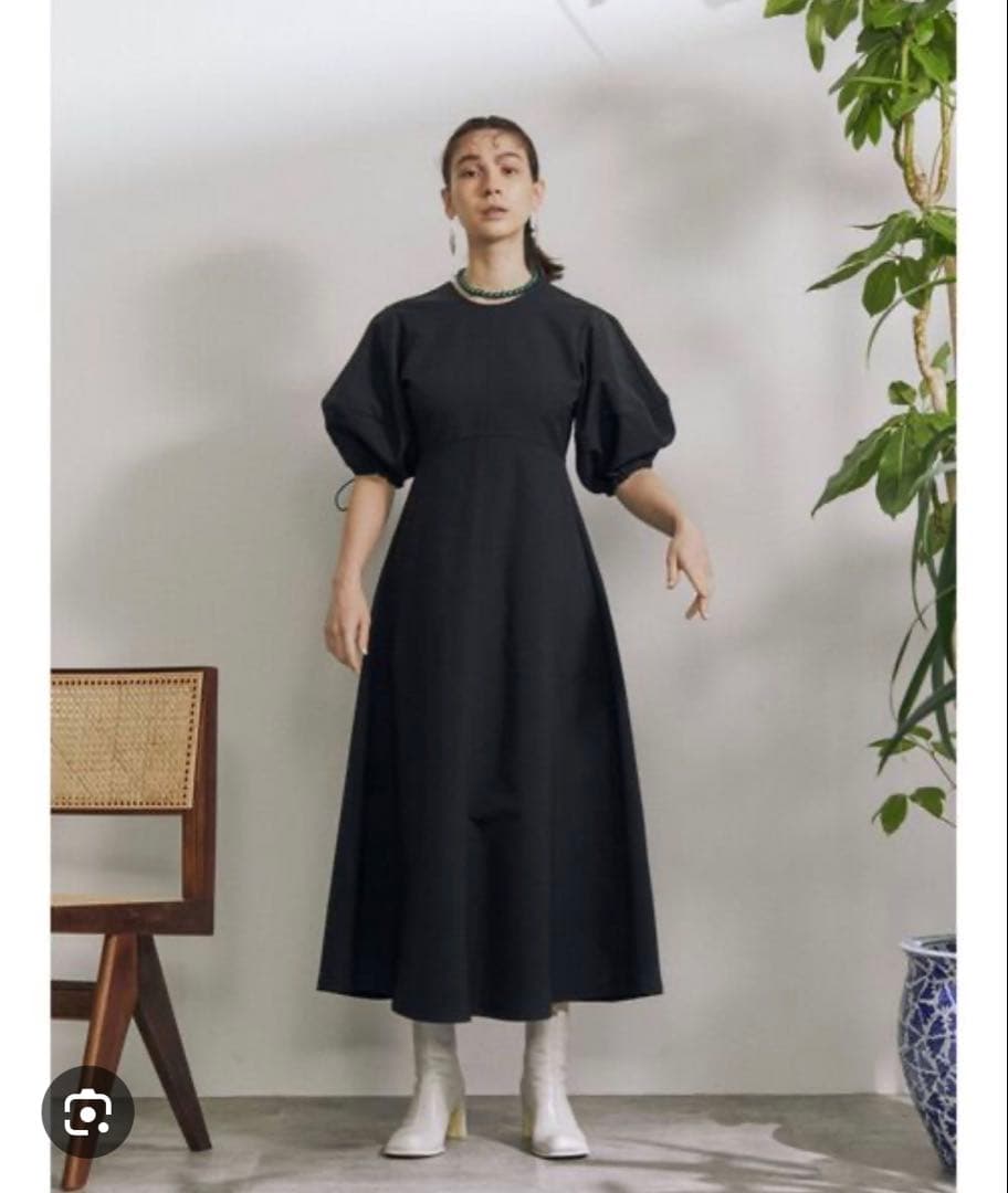 UN3Dアンスリード ボリュームスリーブワンピース38 黒 - メルカリ