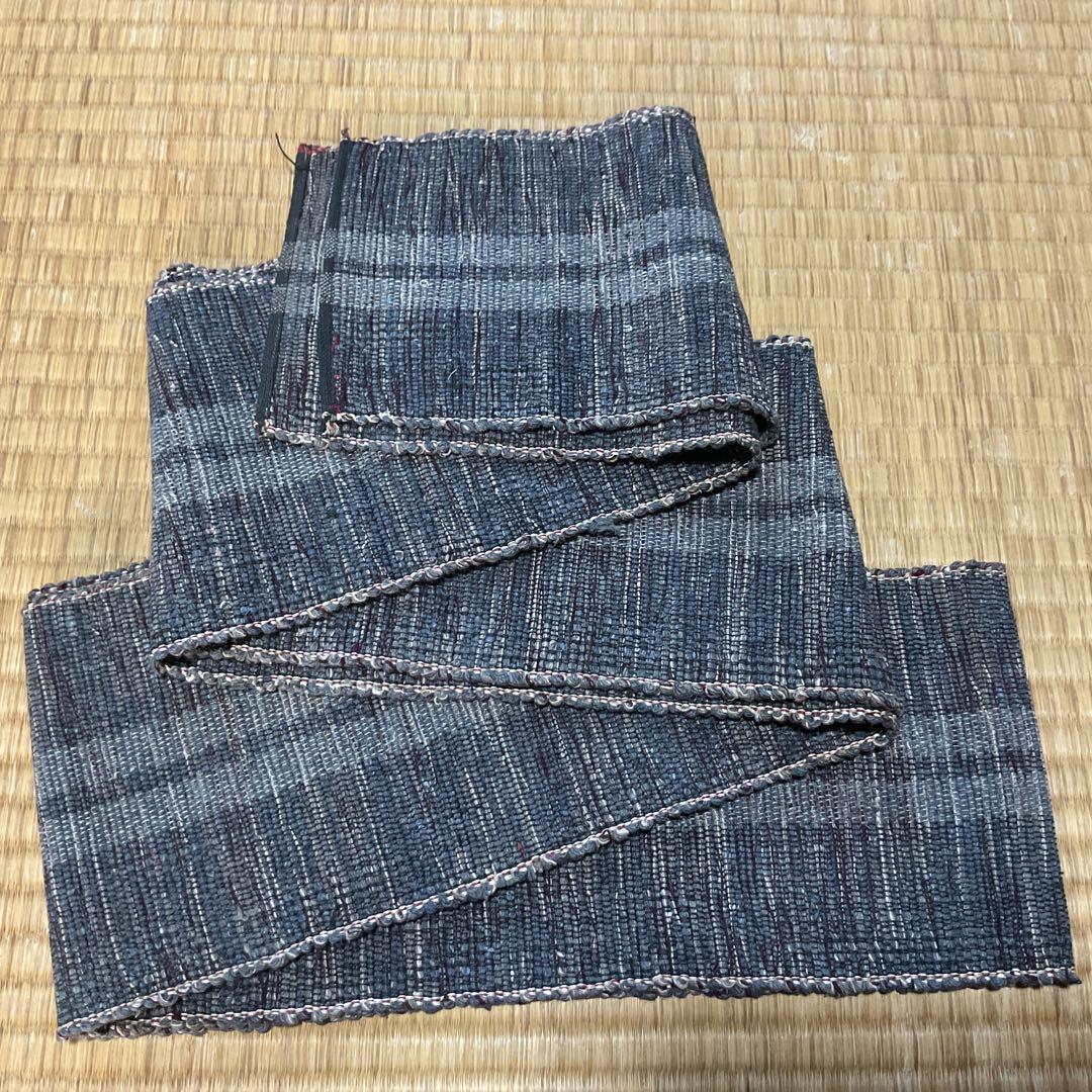 Os523 裂織　半幅帯 米沢半幅帯（半巾帯） 新田織物 裂き織 縞柄 | 中西呉服店 ウェブショップ