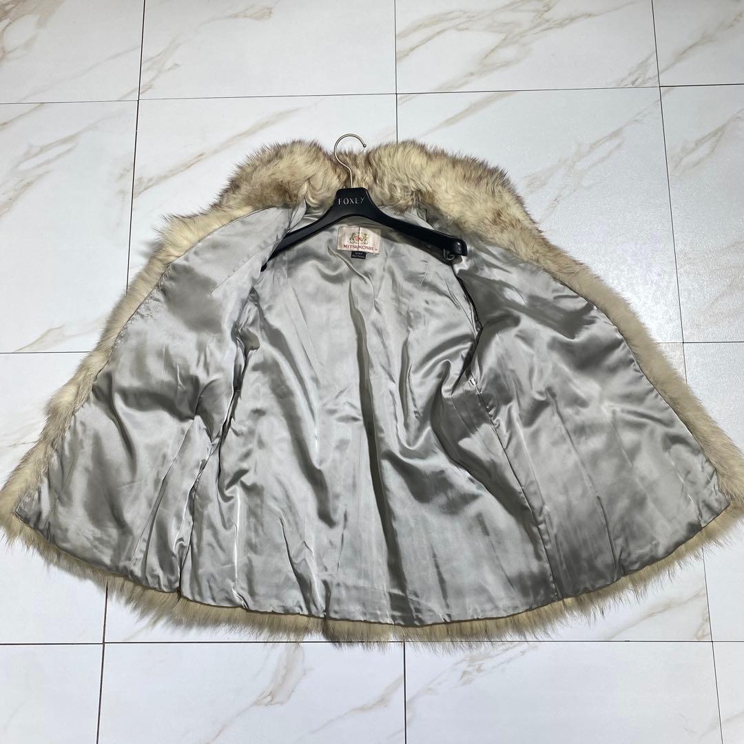 希少♡三越 西ドイツ製 最高級シルバーフォックスファーコート もこもこ
