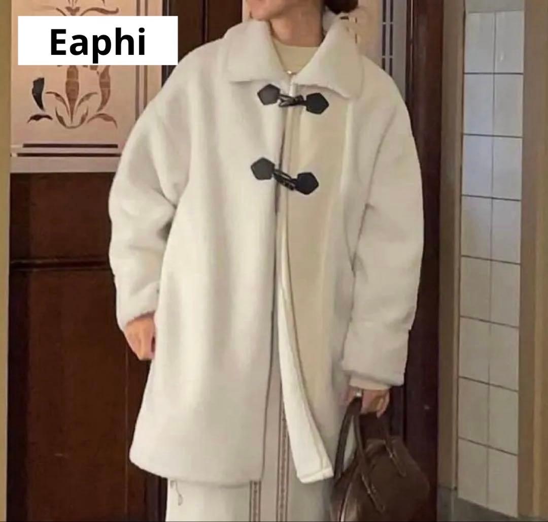 ☆Eaphi asymmetry boa jacket☆オフホワイト☆ボアコート - メルカリ