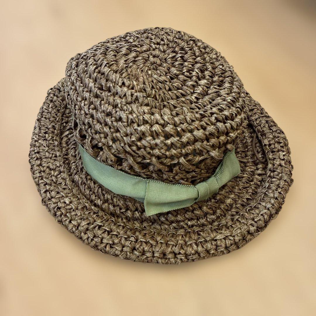 CA4LA カシラ 麦わら帽子 ペーパー ブラウン グリーンリボン - メルカリ