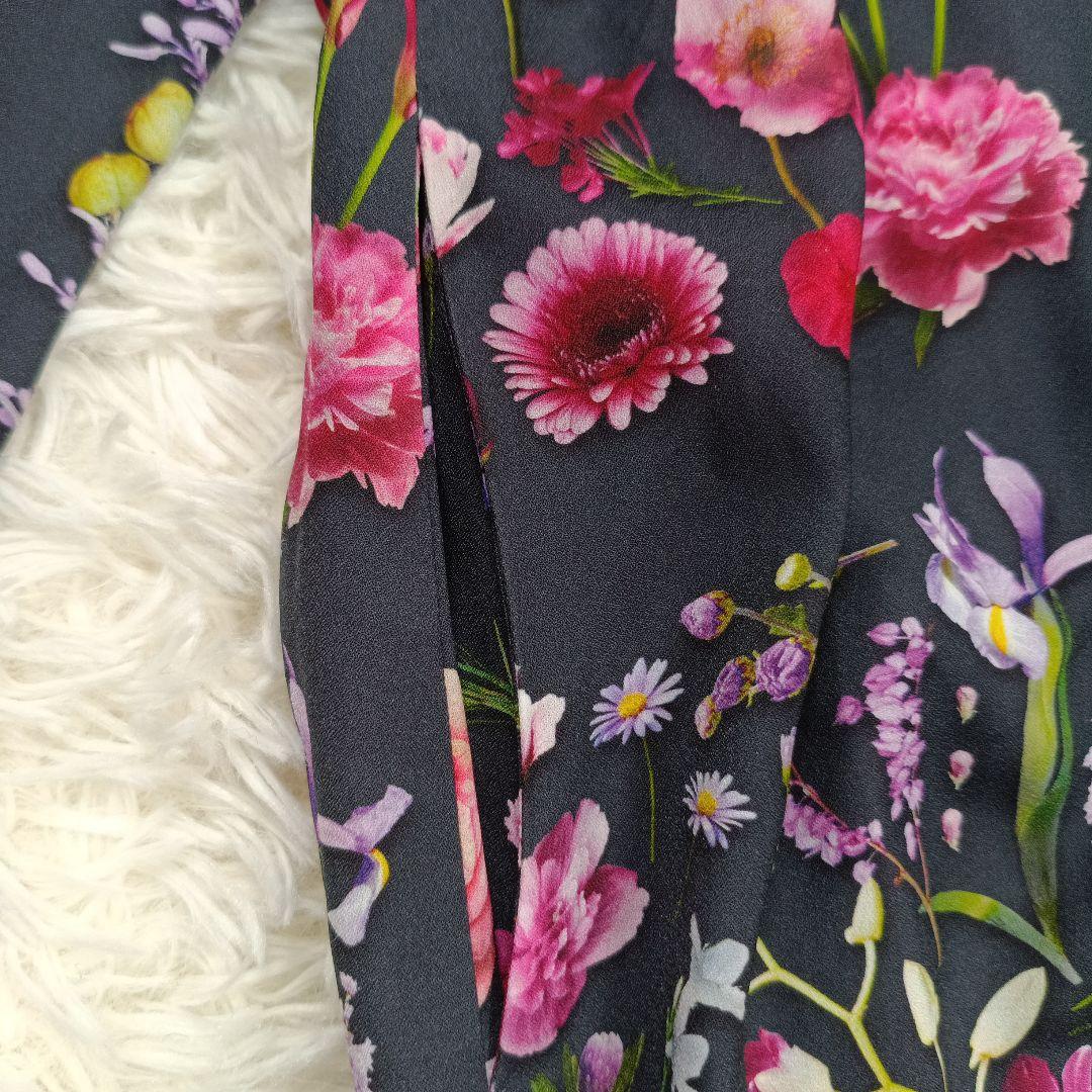 近年 極美品✨シビラ フラワー フォトプリントドレス M 七分袖 ロング