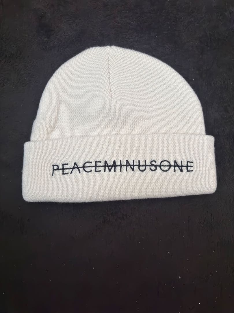 PEACEMINUSONE ホワイトニット帽 PEACEMINUSONE ホワイトニット帽 - メルカリ