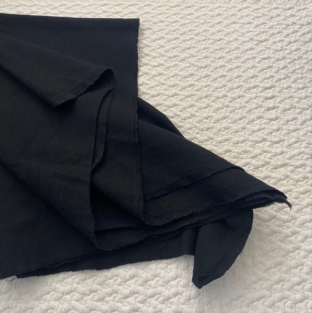 Honnete ワイドストール ウールリネン ウォッシュドツイル ブラック