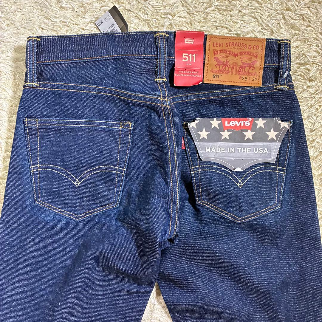 未使用タグ付 Levi's 511 デニム W28 L32 USA製 赤耳 - メルカリ