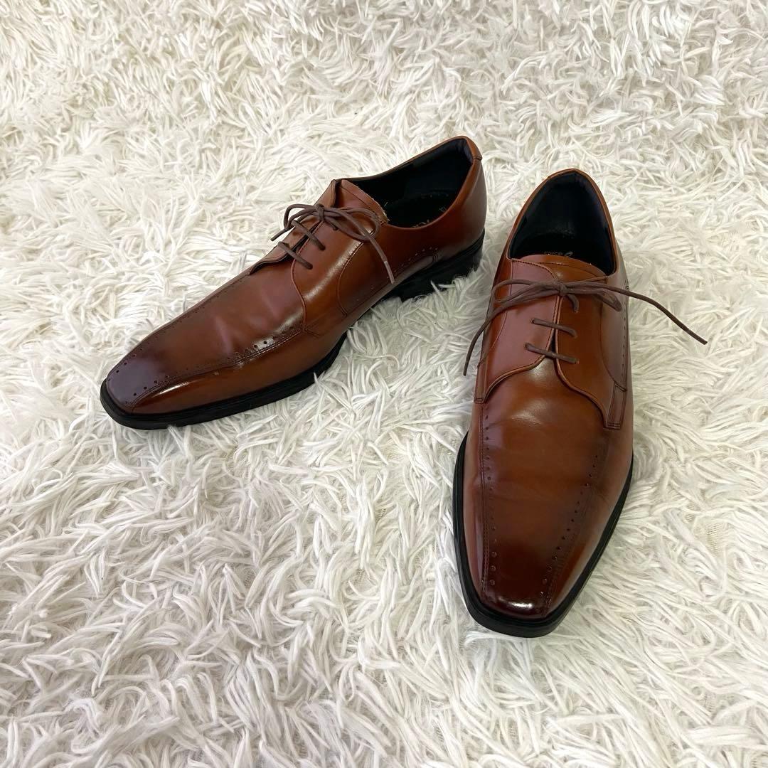 極美品✨アシックス ランウォーク ビジネスシューズ スワールトウ 茶