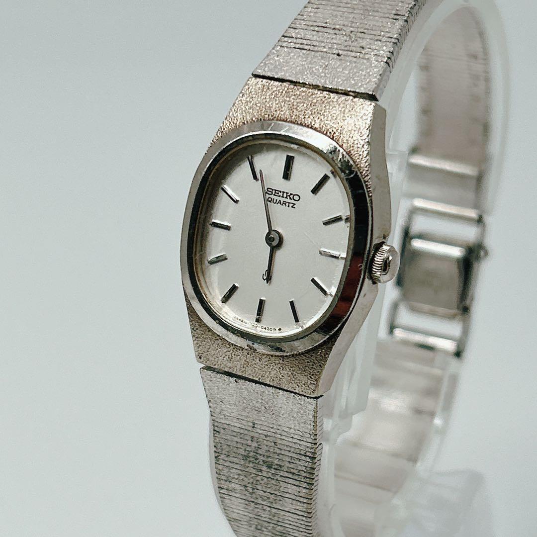 新品電池/稼働 SEIKO クォーツ 腕時計 シルバー レディース ビンテージ