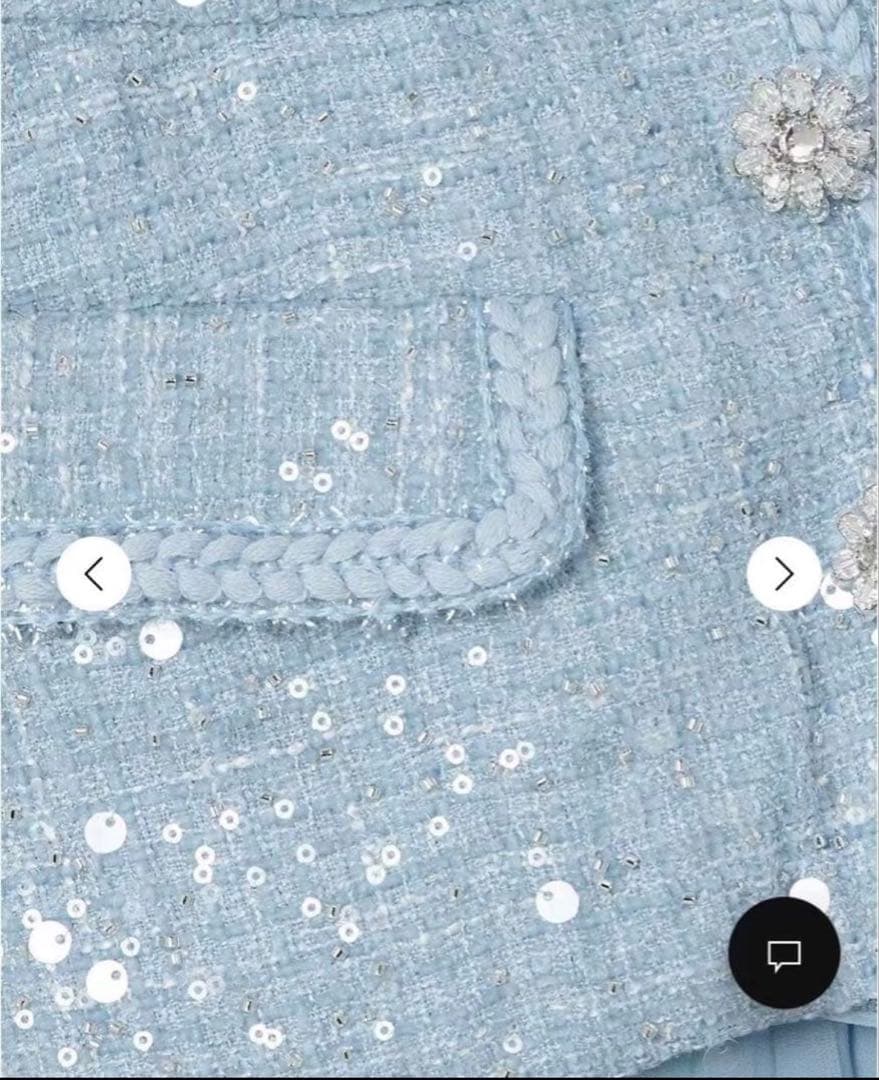 Self Portrait スパンコール ツイード ワンピースUK6 US2