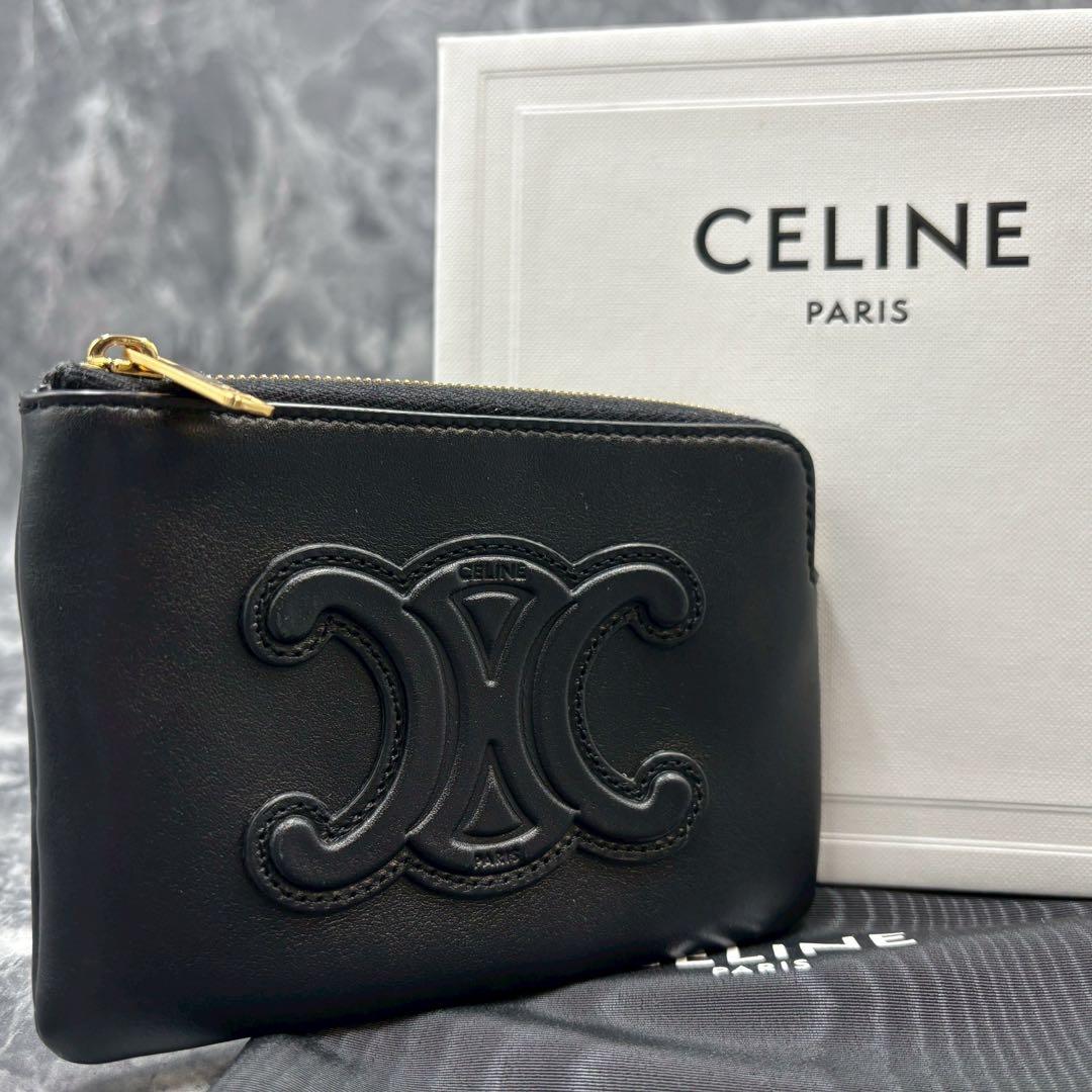 専用✨ CELINセリーヌ ケース キュイル トリオンフ CELINE】ジップ付きカードホルダー キュイル トリオンフ (CELINE