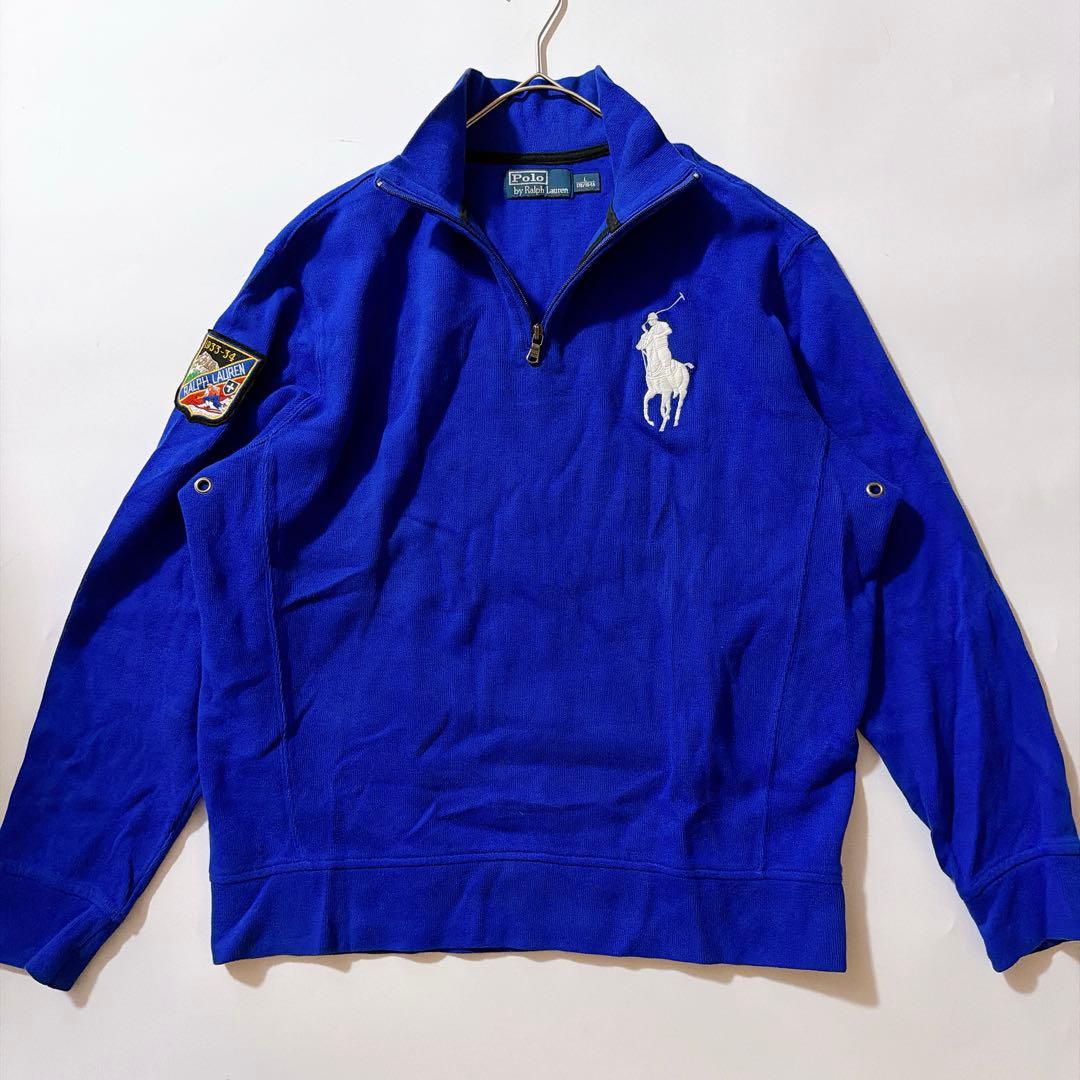 90s ポロラルフローレン ビッグポニー ワッペン ハーフジップ