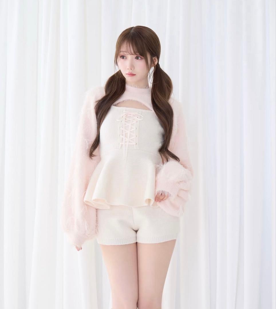 ロゼミューズ Rose Muse Fringe knit 3P set ピンク - メルカリ