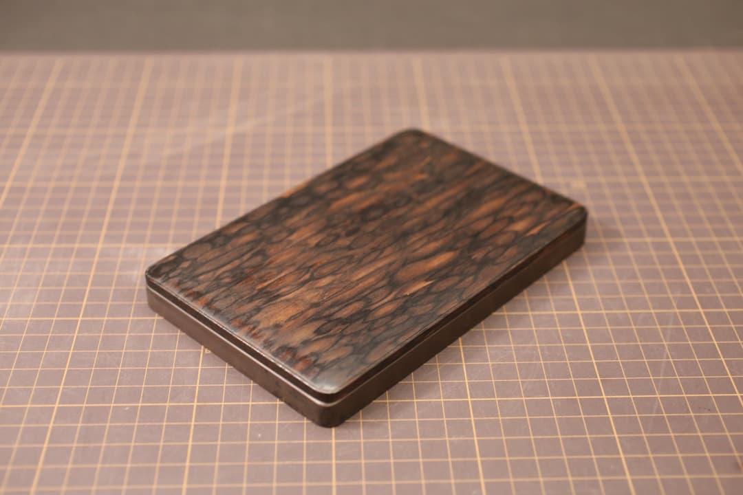 即購入可】美品／黒柿／朱雀杢蓋／硯／骨董／書家／書道／文房四宝／古