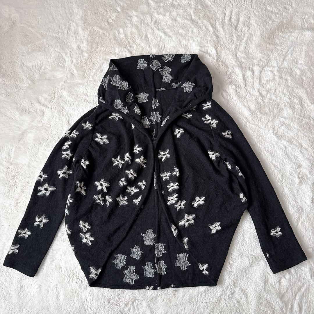 慈雨 センソユニコ 変形カーディガン フード 40 ウール 毛100% - メルカリ