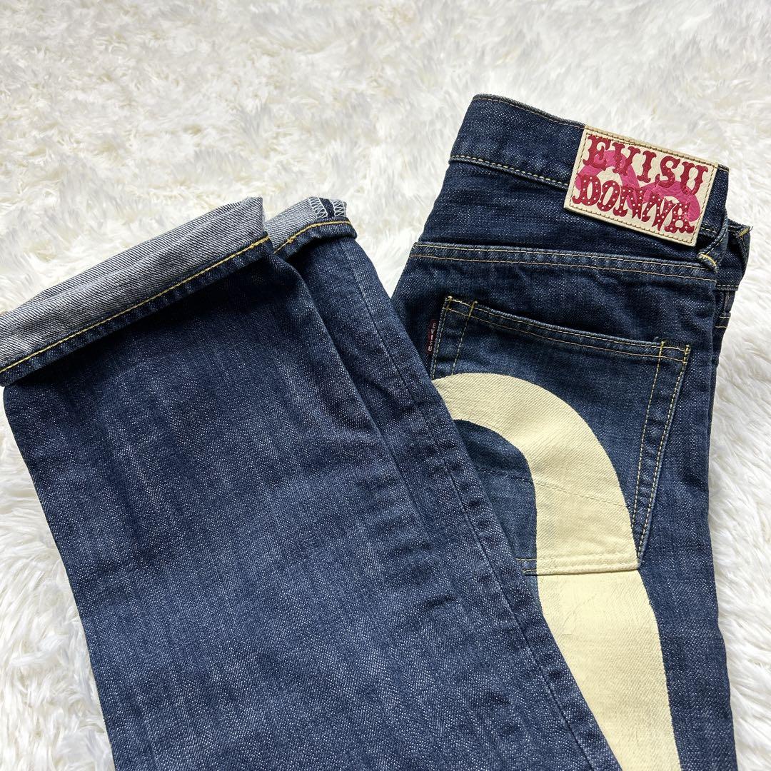エヴィスドンナ デニム 白ペンキ ビッグカモメ グッドコンディション