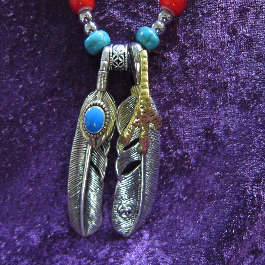 098金爪金縄フェザー、ホワイトハーツ、ターコイズ、バッファロー