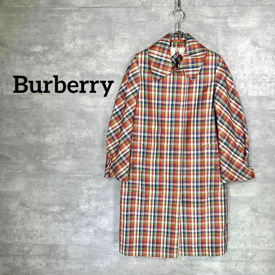 Burberry』バーバリー (36) チェック柄 ステンカラーコート - メルカリ