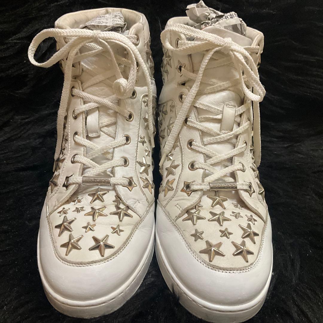 Jimmy Choo ホワイト スニーカー 星型スタッズ - メルカリ